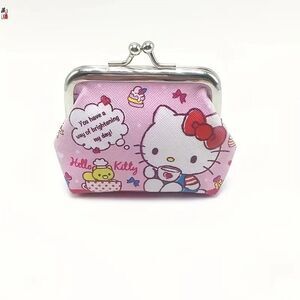 Hello kitty Print Mini Wallet with Kiss Lock Closure